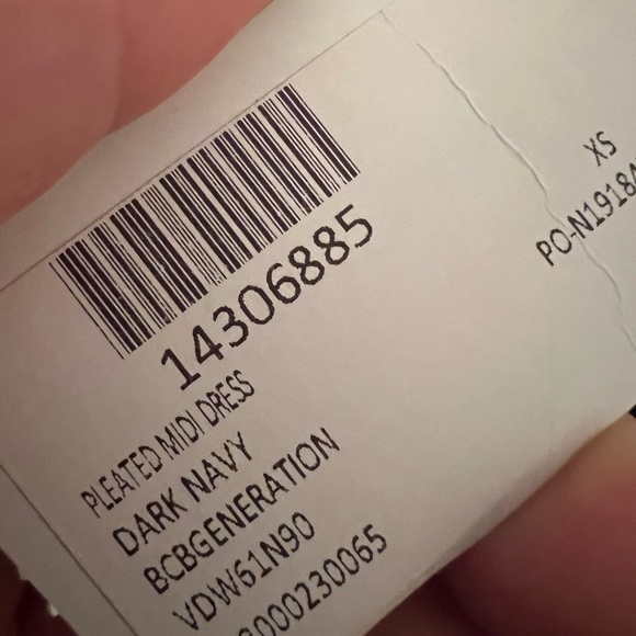 NWT BCBGENERATION Navy Blue Halter Pleated MIDI Dress Size XS - Picture 6 of 6